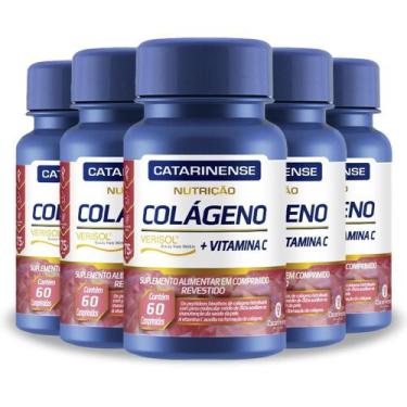 Imagem de Kit 5 Colágeno Verisol + Vitamina C Catarinense 60 Cápsulas