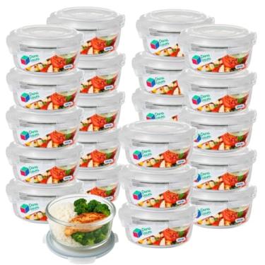 Imagem de Kit 24 Potes de Vidro Hermético 400ML Redondo Cor Sortida Marmitas Dona Laura