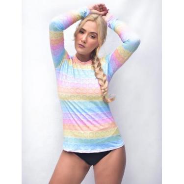 Imagem de Blusa Camisa Térmica Estampada Feminina Proteção Solar UV  Bike Praia 