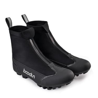 Imagem de CIADAZ Botas de inverno para mountain bike, botas de nylon quentes e à prova de vento para ciclismo, botas de equitação