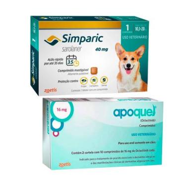 Imagem de Kit 1 Apoquel 16mg e 1 Simparic 40mg 10,1 a 20kg - Zoetis