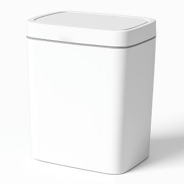 Imagem de Lixeira Tampa Abertura Inteligente Slim Plástico Capacidade de 15 Litros Para Cozinha Banheiro Escritório
