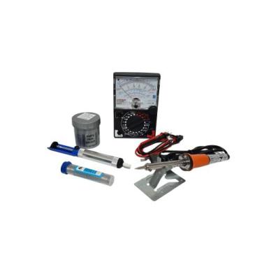Imagem de Kit Ferro de Solda 40w 110V multímetro analógico sugador pasta de sold