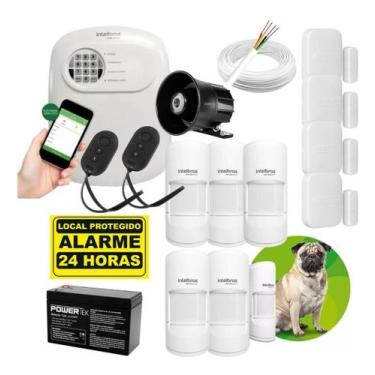 Imagem de Kit De Alarme Com 6 Sensor Presença Pet 4 Abertura Intelbras