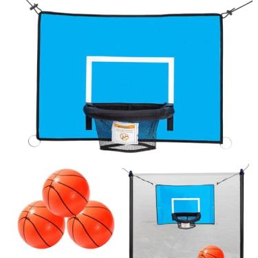 Imagem de Cesto de Basquetebol para Trampolim | Aro De Basquetebol Para Trampolim Para Crianças Com Bolas | Equipamento Esportivo Resistente Para Treino De Adultos E Famílias