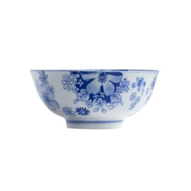 Imagem de Estilo japonês para uso doméstico azul e branco, cor simples e requintada, durável, prato de prato profundo e raso - tigela de arroz de 12,7 cm