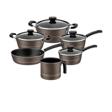 Imagem de Jogo de Panelas Alumínio Sicília 6 Peças Avelã Tramontina