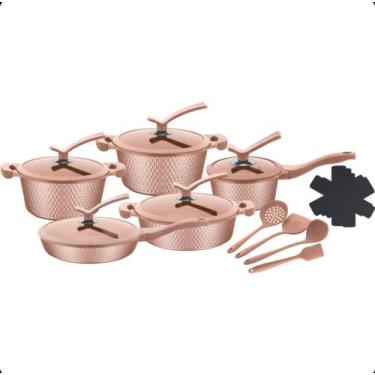 Imagem de Jogo De Panelas Antiaderente Conjunto Revestido em Cerâmica Gás Induçã