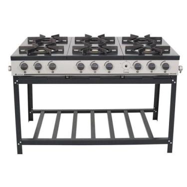 Imagem de Fogão Industrial Gás Baixa Pressão Bravo 6 Bocas Br6b Venâncio - METAL