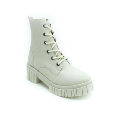 Imagem de Coturno Feminino Marina Carvalho 55413582 - Off White-Feminino