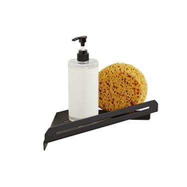 Imagem de Prateleira de chuveiro de canto com acabamento preto fosco