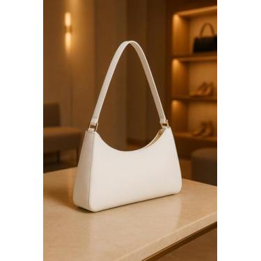 Imagem de Bolsa Baguette Feminina Varias Cores De Ombro Tiracolo - MV, Branco