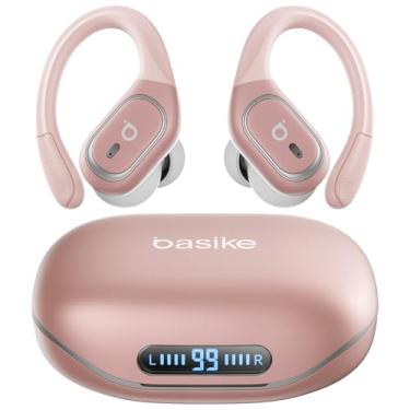Imagem de Basike Fone de Ouvido Bluetooth 6.0 TWS Esportivo, Som Hi-Fi Estéreo, Microfone com ENC, Toque Sensível, IPX5 à Prova d’Água para Corrida e Exercícios – Ouro Rosa