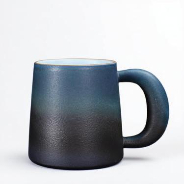 Imagem de Ereesin Caneca de cerâmica rústica - textura fosca, xícara de café/chá de escritório, presente de festival. Grés durável, caneca de água diária ideal