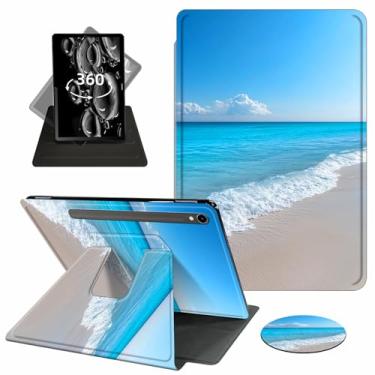 Imagem de ACWDMKH Capa para Samsung Galaxy Tab S9 FE 5G 10,9 polegadas/Galaxy Tab S9 11 polegadas 2023, rotação de 360 graus, suporte de couro PU, capa flip fina com abertura automática para despertar/hibernar