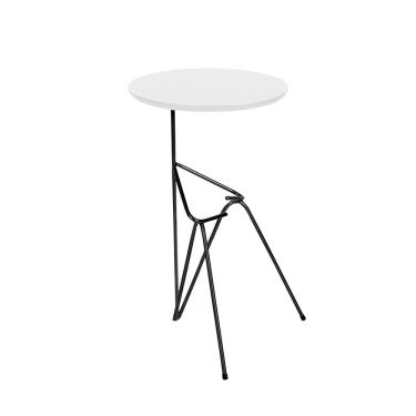 Imagem de Mesa De Canto Lateral Mesinha Bambino Preto - Branco