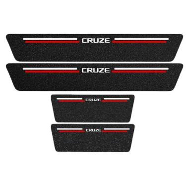 Imagem de Kit Soleira Protetora Porta Premium Red PVC Cruze Hatch - Jhow Adesivo