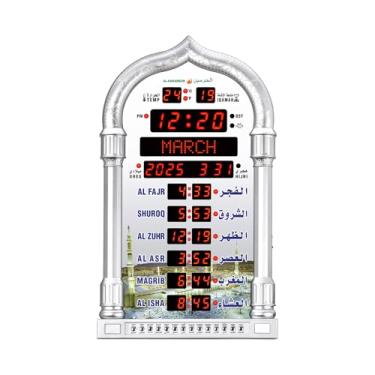Imagem de HDFREBC Relógio Al-Harameen Athan Com Som Azan Para Oração Muçulmana Nos Eua - Casa/Escritório/Decoração