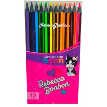 Imagem de Lápis de Cor, Rebecca Bonbon,12 Cores, Material Escolar e Artístico (NEON)