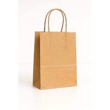 Imagem de SACOLA DE PAPEL KRAFT TAMANHO M – 24x13x32 cm (Kit 25 Unidades)