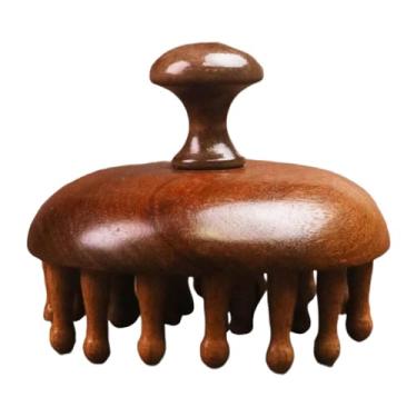 Imagem de Ysyqkn Pente de Massagem de Madeira, Pente de Cabelo Manual, Leve, Portátil, Largo, Escova de Cabelo, Escova de Aliciamento, Homens, Mulheres, Pente de Massa, 28 Dentes Finos Redondos