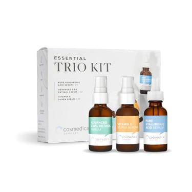 Imagem de Cosmedica Skincare Soro facial Trio Set Value for Clear Skin – Supersérum de vitamina C, soro de retinol 2,5%, sérum de ácido hialurônico puro – vegano, sem crueldade, pacote com 3