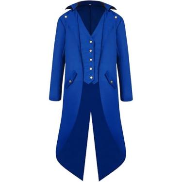 Imagem de Inmeilifus Jaqueta masculina Steampunk Tailcoat Fantasias de Halloween Casaco Vitoriano Gótico Cosplay Vintage Frock Coat Uniforme