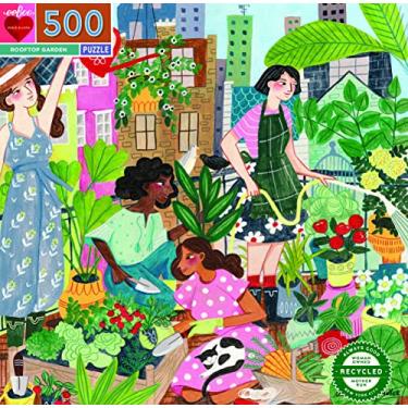 Imagem de eeBoo: Piece and Love Rooftop Garden 500 Piece Square Adult Jigsaw Puzzle, Jigsaw Puzzle for Adults and Families, Includes Glossy, Sturdy Pieces and Minimal Puzzle Dust