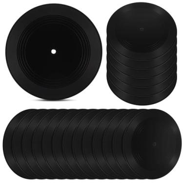 Imagem de 20 discos de vinil em branco de 17,8 cm para decoração de parede, rabiscos em discos falsos, adereços para mesa de assinatura de casamento, festa musical, nº decoração vintage