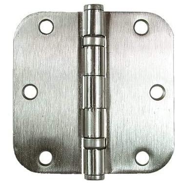 Imagem de Emtek 94033 Rolamento de esferas de 8,9 cm x 8,9 cm com raio de 5/20.3 cm Dobradiça de encaixe - par, níquel acetinado