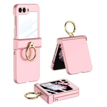 Imagem de Capa com dobradiça ultrafina e leve para Samsung Galaxy Z Flip 6 ZFlip6 Flip5 Protetor de tela com eixo giratório, doce, rosa, para SM Galaxy Z Flip 6
