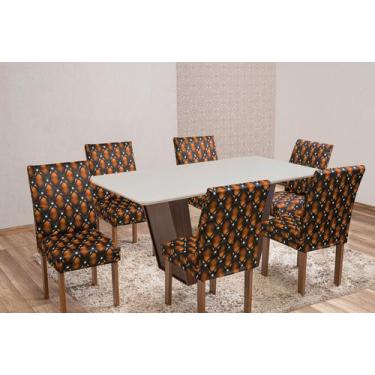 Imagem de Kit Capa de Cadeira Estampado Sala de Jantar 4 Unidades 100% poliester