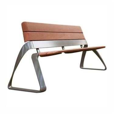 Imagem de YAYAOVP-24927 Banco para ambientes externos, banco de pátio e parque, banco de aço inoxidável, cadeira de lazer ao ar livre na varanda, jardim, piscina, gramado, jardim, bancos (grande)