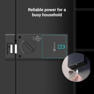 Imagem de Fechadura eletronica digital ezviz cs-dl03-r100-wp-bk