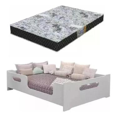 Imagem de Cama Casal Montessoriana Infantil 100% Mdf + Colchão Gazim D23 De - Br