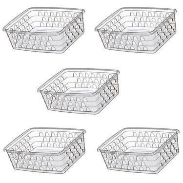 Imagem de Kit 5 Caixas Decorativa Cesto Organizador Multiuso Transp - Uninjet