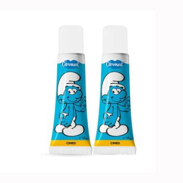 Imagem de Kit 2 Hidratante Labial Carmed Os Smurfs Blueberry Incolor Personagens
