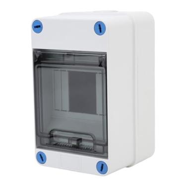 Imagem de Fockety Caixa de distribuição de energia de 4 vias, caixa de proteção de distribuição em trilho DIN à prova d'água IP66 com tampa transparente, caixa de disjuntor de plástico