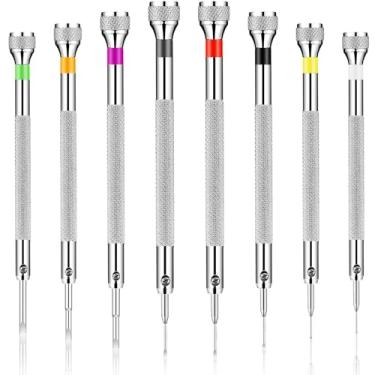 Imagem de Chumia Conjunto de 8 chaves de fenda de precisão para joalheiros, conjunto de chaves de fenda para reparo de micro relógio de 0,6 a 2,0 mm para relógio, óculos, joias, reparo de eletrônicos (cabeça