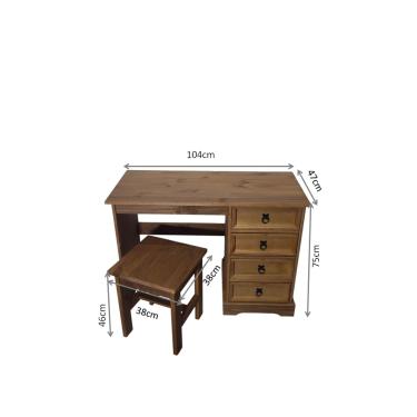 Imagem de Escrivaninha Cancun 4 Gavetas com Banqueta