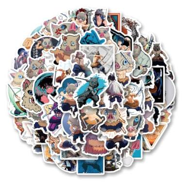 Imagem de 60pcs Classical Japanese Anime Stickers Pack, Manga Aesthetic Vinyl Waterproof Sticker Decal for Water Bottle,Laptop,Phone,Skateboard,Scrapbooking for Kids Teens Adults for Party Supply Decor
