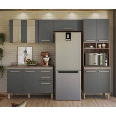 Imagem de Cozinha Modulada Intenza NUBIA 4 Peças FREIJO/Cinza