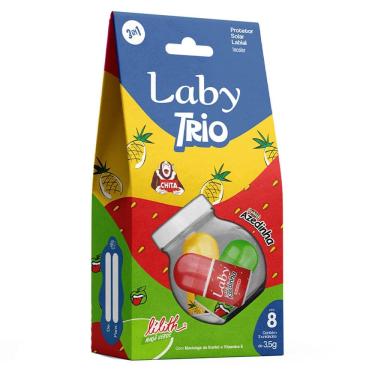 Imagem de Protetor Solar Labial Laby Trio FPS 8 3 em1 Chita Lilith e Icekiss Azedinha Incolor 3 Unidades