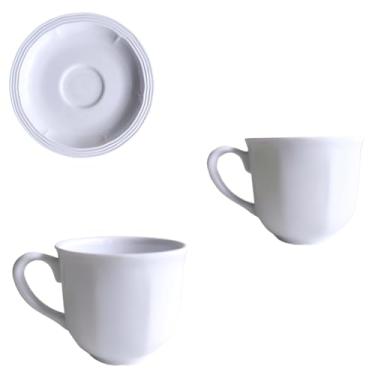 Imagem de Xícara Caneca com Pires Branco em Melamina Para Café 170ml