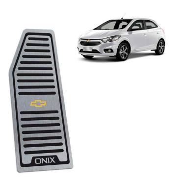 Imagem de Descanso De Pé Chevrolet Onix 2013/2019 Aço Inox Preto