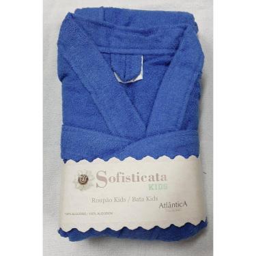 Imagem de Roupão Felpudo Infantil Sofisticata Atlântica Tamanho 8 Azul