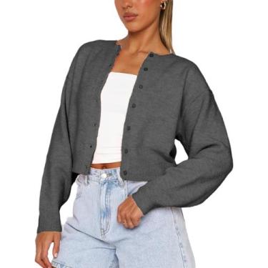 Imagem de Suéter de cardigã feminino NVRENJIA Y2K com botão frontal