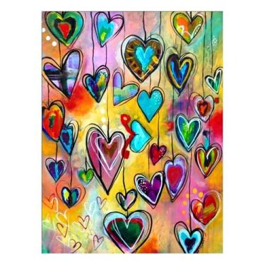 Imagem de Pintura de diamante Bordado Happy Hearts 30x40 cm - Lightbek Official 