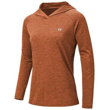 Imagem de Camisa com capuz de proteção solar yuyangdpb feminina Orange XL