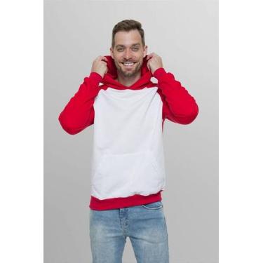 Imagem de Blusão Moletom Raglan Vermelho para Sublimação - Conforto e Estilo - C